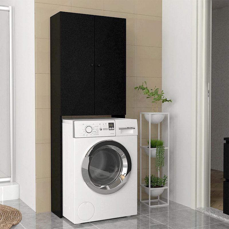 Έπιπλο πλυντηρίου Romme Megapap χρώμα μαύρο 65x27,1x180εκ. Έπιπλο πλυντηρίου Romme Megapap χρώμα μαύρο 65x27,1x180εκ.