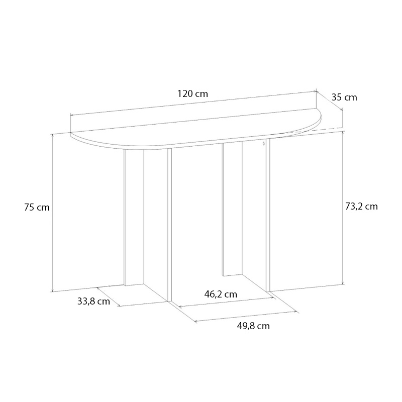 Κονσόλα Cortado Megapap χρώμα καρυδί 120x35x75εκ. Κονσόλα Cortado Megapap χρώμα καρυδί 120x35x75εκ.