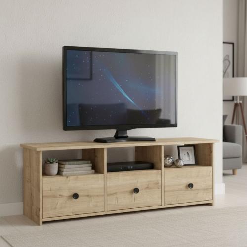 Έπιπλο τηλεόρασης Mahen Megapap χρώμα sapphire oak 140x35x49,8εκ.