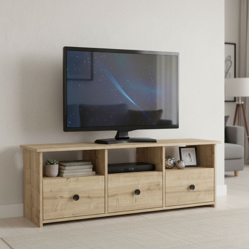 Έπιπλο τηλεόρασης Mahen Megapap χρώμα sapphire oak 140x35x49,8εκ. Έπιπλο τηλεόρασης Mahen Megapap χρώμα sapphire oak 140x35x49,8εκ.