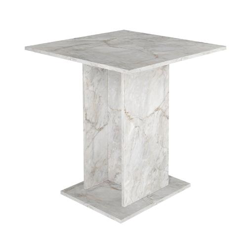 Τραπέζι Allos Megapap χρώμα λευκό εφέ μαρμάρου 75x75x77εκ.