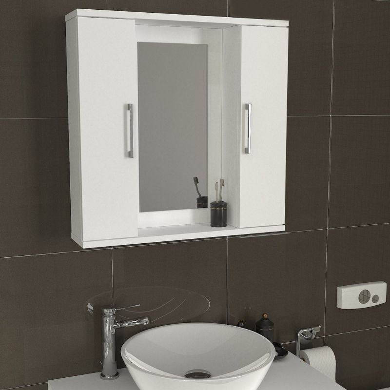 Καθρέπτης μπάνιου Surra Μegapap χρώμα λευκό 65x15,3x65εκ. Καθρέπτης μπάνιου Surra Μegapap χρώμα λευκό 65x15,3x65εκ.