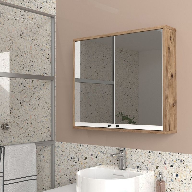 Καθρέπτης μπάνιου Lilian Μegapap χρώμα atlantic pine 75x14,6x65εκ. Καθρέπτης μπάνιου Lilian Μegapap χρώμα atlantic pine 75x14,6x65εκ.