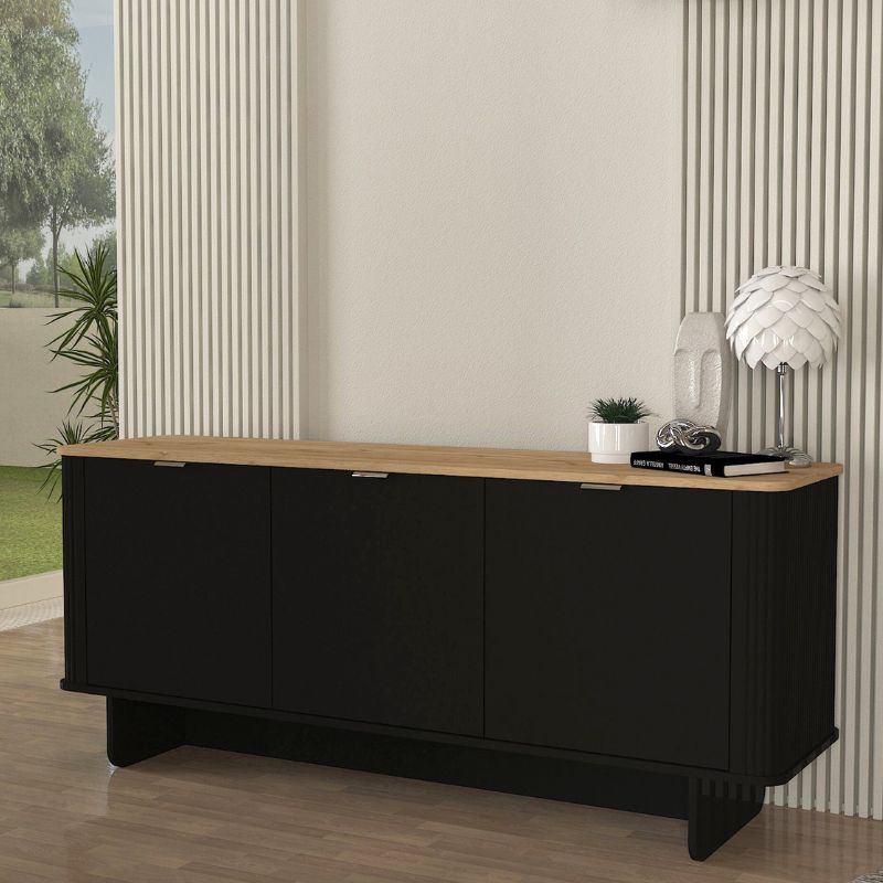 Μπουφές Bohema Megapap χρώμα μαύρο - sepet oak 180x47x76,6εκ. Μπουφές Bohema Megapap χρώμα μαύρο - sepet oak 180x47x76,6εκ.