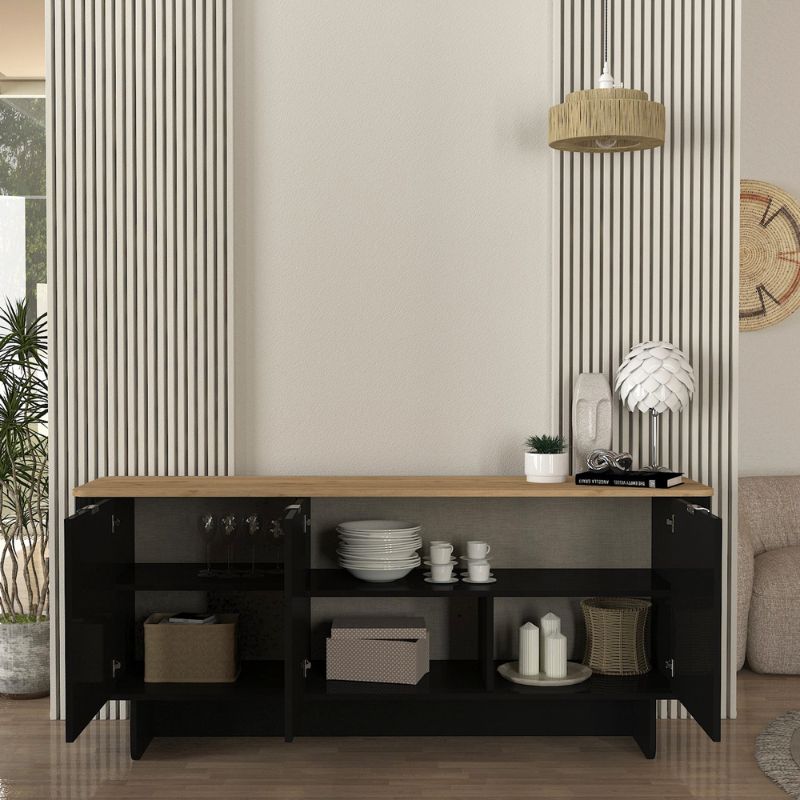 Μπουφές Bohema Megapap χρώμα μαύρο - sepet oak 180x47x76,6εκ. Μπουφές Bohema Megapap χρώμα μαύρο - sepet oak 180x47x76,6εκ.