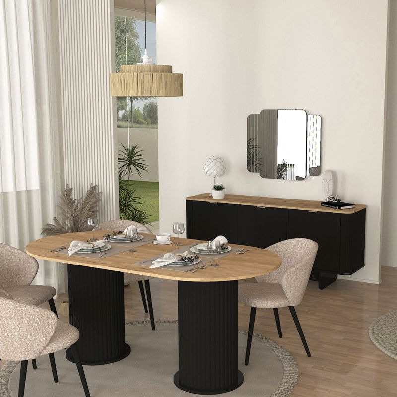 Μπουφές Bohema Megapap χρώμα μαύρο - sepet oak 180x47x76,6εκ. Μπουφές Bohema Megapap χρώμα μαύρο - sepet oak 180x47x76,6εκ.