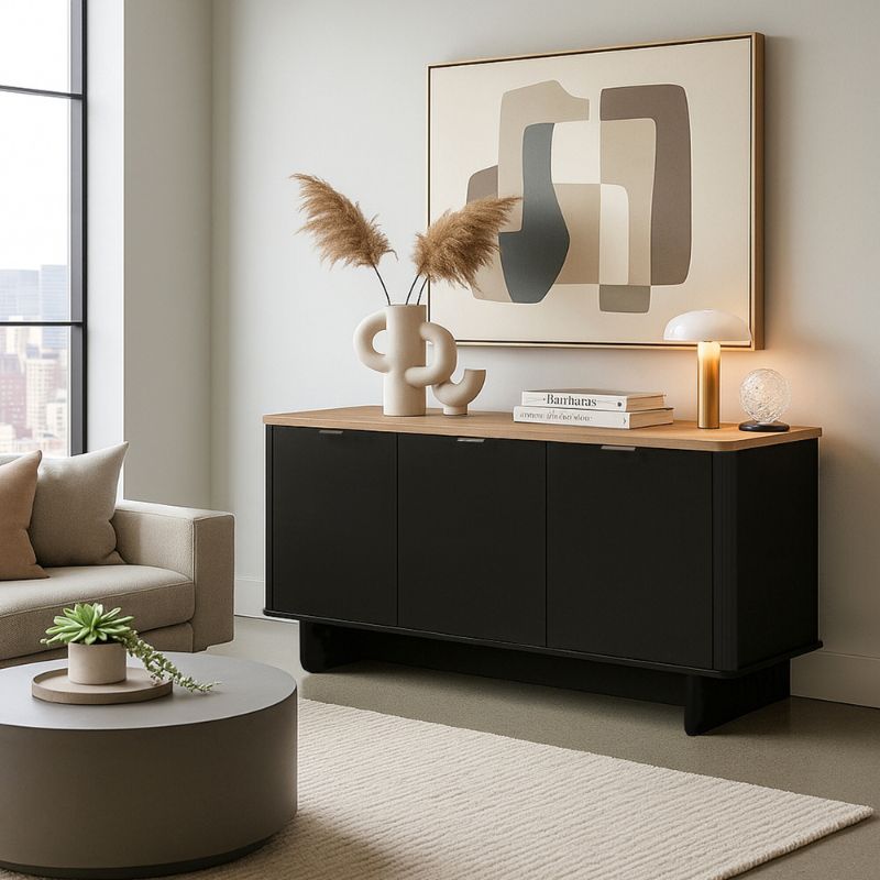 Μπουφές Bohema Megapap χρώμα μαύρο - sepet oak 180x47x76,6εκ. Μπουφές Bohema Megapap χρώμα μαύρο - sepet oak 180x47x76,6εκ.