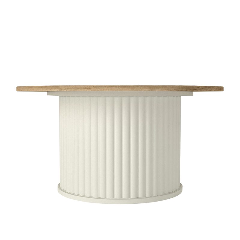 Τραπεζάκι σαλονιού Bohema Megapap χρώμα ivory - sepet oak Ø85x43,2εκ.