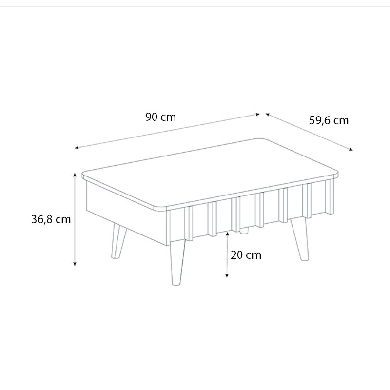 Τραπεζάκι σαλονιού Gemma Megapap χρώμα sepet oak 90x59,6x36,8εκ. Τραπεζάκι σαλονιού Gemma Megapap χρώμα sepet oak 90x59,6x36,8εκ.