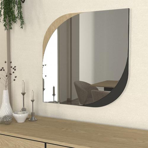Καθρέπτης τοίχου Lava Μegapap χρώμα rota oak - ανθρακί 70x2,2x70εκ.