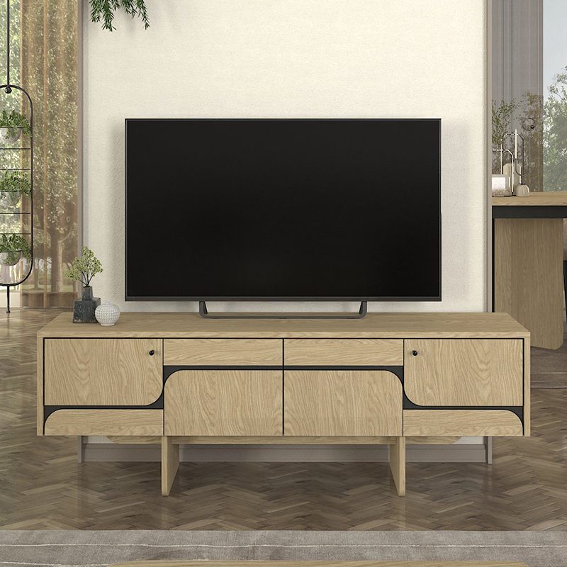 Έπιπλο τηλεόρασης Lava Megapap χρώμα rota oak - ανθρακί 150x35x51,3εκ. Έπιπλο τηλεόρασης Lava Megapap χρώμα rota oak - ανθρακί 150x35x51,3εκ.