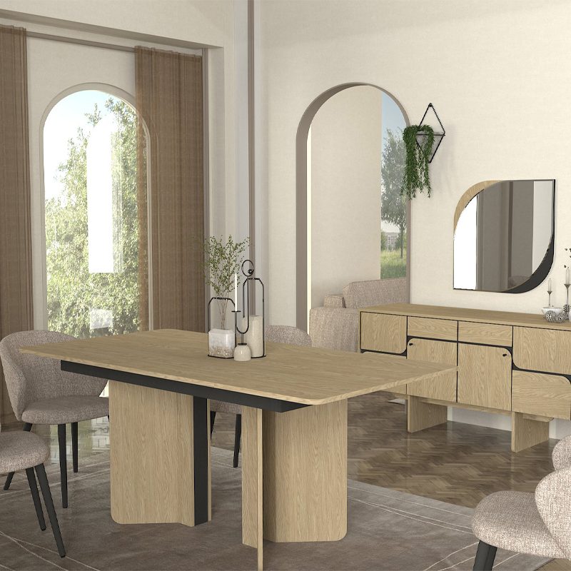 Τραπέζι Lava Megapap χρώμα rota oak - ανθρακί 180x90x76,8εκ. Τραπέζι Lava Megapap χρώμα rota oak - ανθρακί 180x90x76,8εκ.