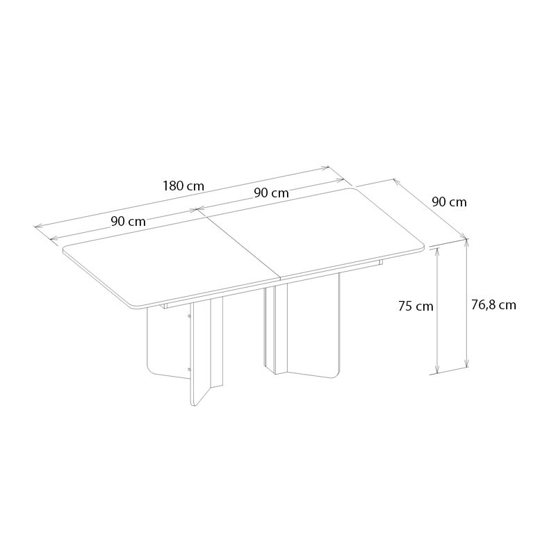 Τραπέζι Lava Megapap χρώμα rota oak - ανθρακί 180x90x76,8εκ. Τραπέζι Lava Megapap χρώμα rota oak - ανθρακί 180x90x76,8εκ.