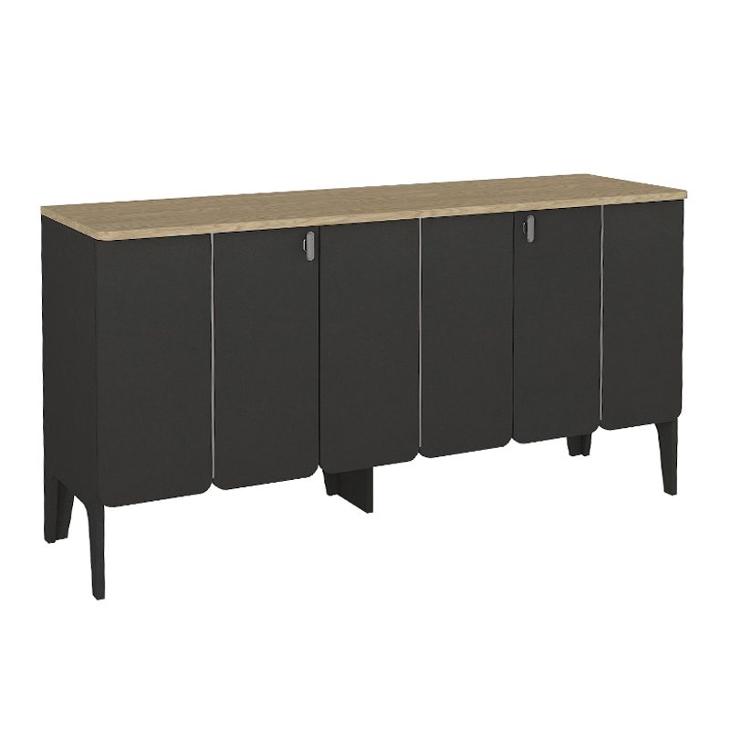 Μπουφές Pedro Megapap χρώμα ανθρακί - rota oak 150x45x75εκ. Μπουφές Pedro Megapap χρώμα ανθρακί - rota oak 150x45x75εκ.