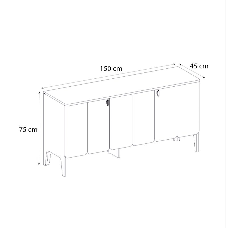 Μπουφές Pedro Megapap χρώμα ανθρακί - rota oak 150x45x75εκ. Μπουφές Pedro Megapap χρώμα ανθρακί - rota oak 150x45x75εκ.