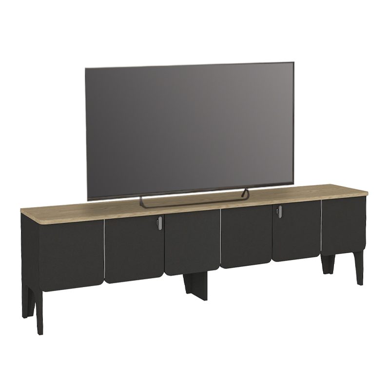 Έπιπλο τηλεόρασης Pedro Megapap χρώμα ανθρακί - rota oak 180x35x50,7εκ. Έπιπλο τηλεόρασης Pedro Megapap χρώμα ανθρακί - rota oak 180x35x50,7εκ.
