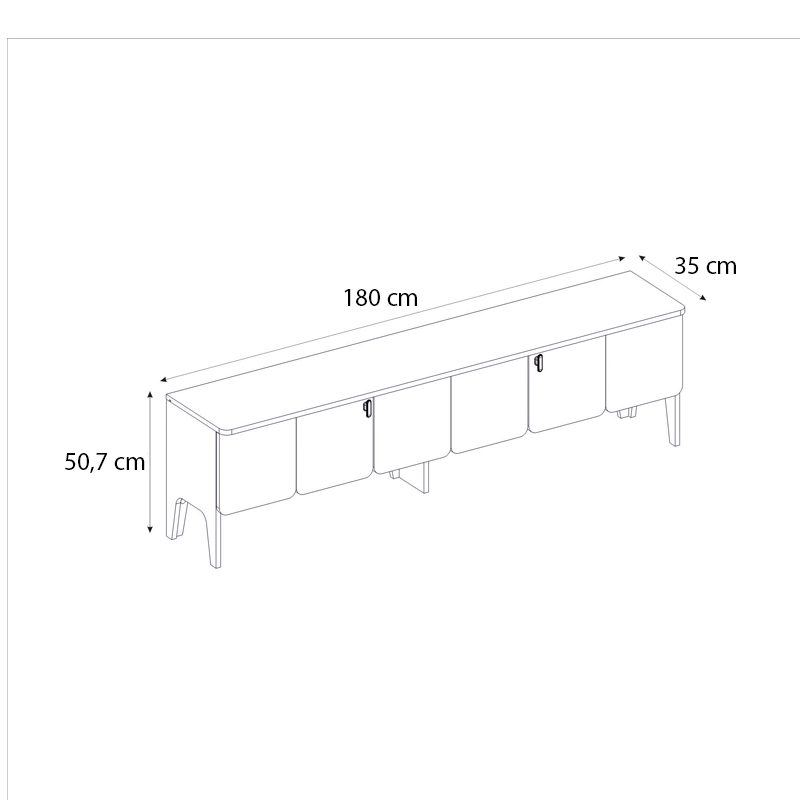 Έπιπλο τηλεόρασης Pedro Megapap χρώμα ανθρακί - rota oak 180x35x50,7εκ. Έπιπλο τηλεόρασης Pedro Megapap χρώμα ανθρακί - rota oak 180x35x50,7εκ.