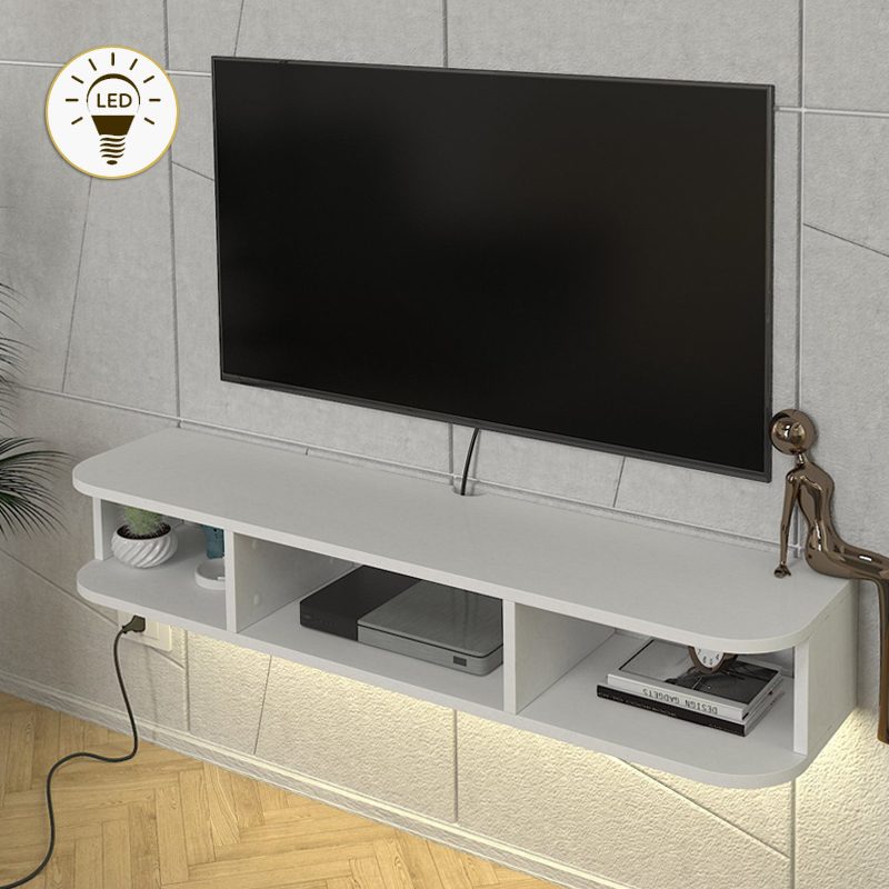 Έπιπλο τηλεόρασης επιτοίχιο Bask Megapap με LED χρώμα λευκό 120x29,6x19,2εκ. Έπιπλο τηλεόρασης επιτοίχιο Bask Megapap με LED χρώμα λευκό 120x29,6x19,2εκ.