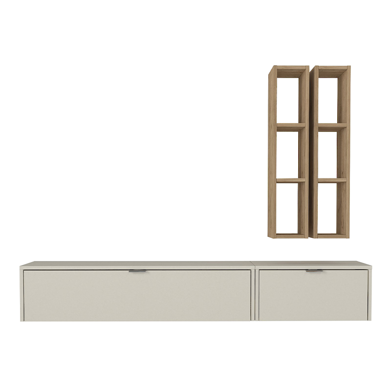 Σύνθεση τηλεόρασης επιτοίχια Edgar χρώμα sandstone - sepet oak 198,4x29,6x148,5εκ. Σύνθεση τηλεόρασης επιτοίχια Edgar χρώμα sandstone - sepet oak 198,4x29,6x148,5εκ.