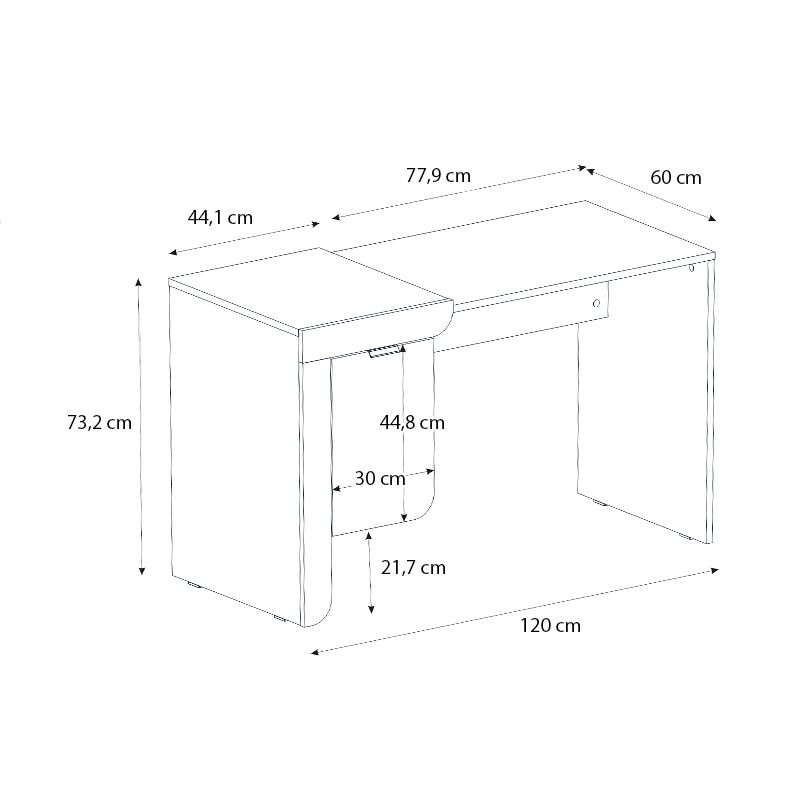 Γραφείο εργασίας Dario Megapap χρώμα sepet oak - λευκό 120x60x73,2εκ. Γραφείο εργασίας Dario Megapap χρώμα sepet oak - λευκό 120x60x73,2εκ.