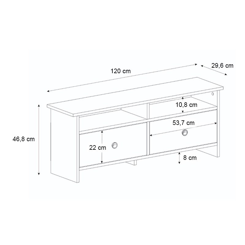 Έπιπλο τηλεόρασης Gradias Megapap χρώμα λευκό - sapphire oak 120x29,6x46,8εκ. Έπιπλο τηλεόρασης Gradias Megapap χρώμα λευκό - sapphire oak 120x29,6x46,8εκ.