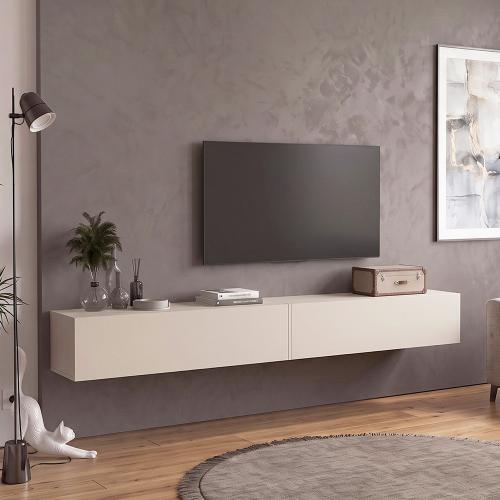 Έπιπλο τηλεόρασης επιτοίχιο Espanse Megapap χρώμα sandstone 241,8x31,7x30εκ.