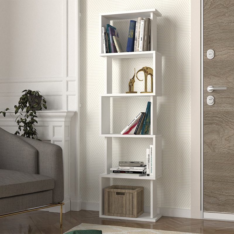 Βιβλιοθήκη Alvina Megapap χρώμα λευκό 45x19,6x158,8εκ. Βιβλιοθήκη Alvina Megapap χρώμα λευκό 45x19,6x158,8εκ.
