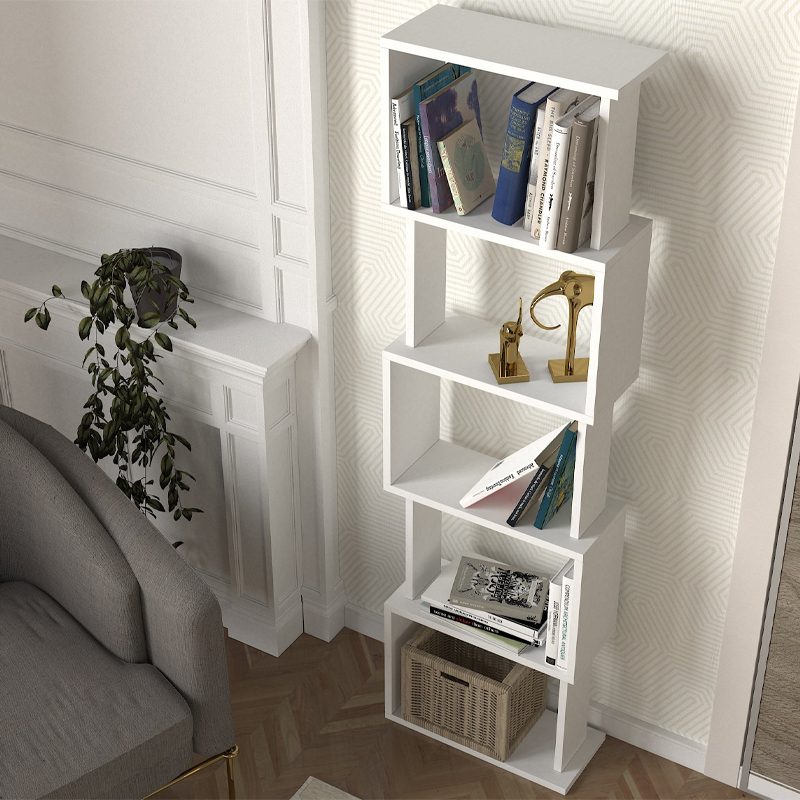 Βιβλιοθήκη Alvina Megapap χρώμα λευκό 45x19,6x158,8εκ. Βιβλιοθήκη Alvina Megapap χρώμα λευκό 45x19,6x158,8εκ.