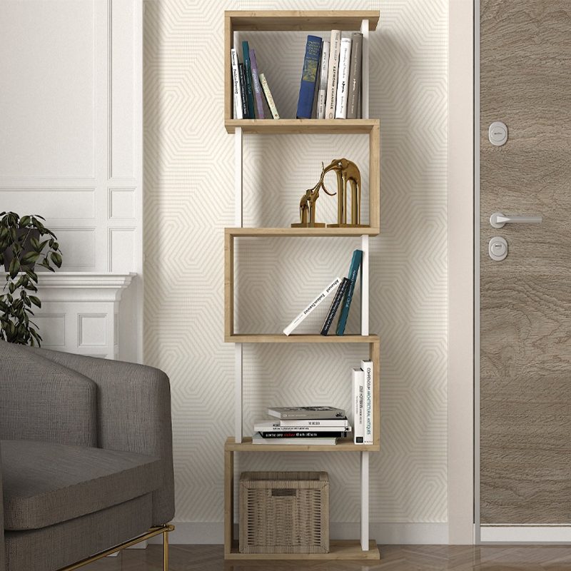 Βιβλιοθήκη Alvina Megapap χρώμα sapphire oak - λευκό 45x19,6x158,8εκ. Βιβλιοθήκη Alvina Megapap χρώμα sapphire oak - λευκό 45x19,6x158,8εκ.