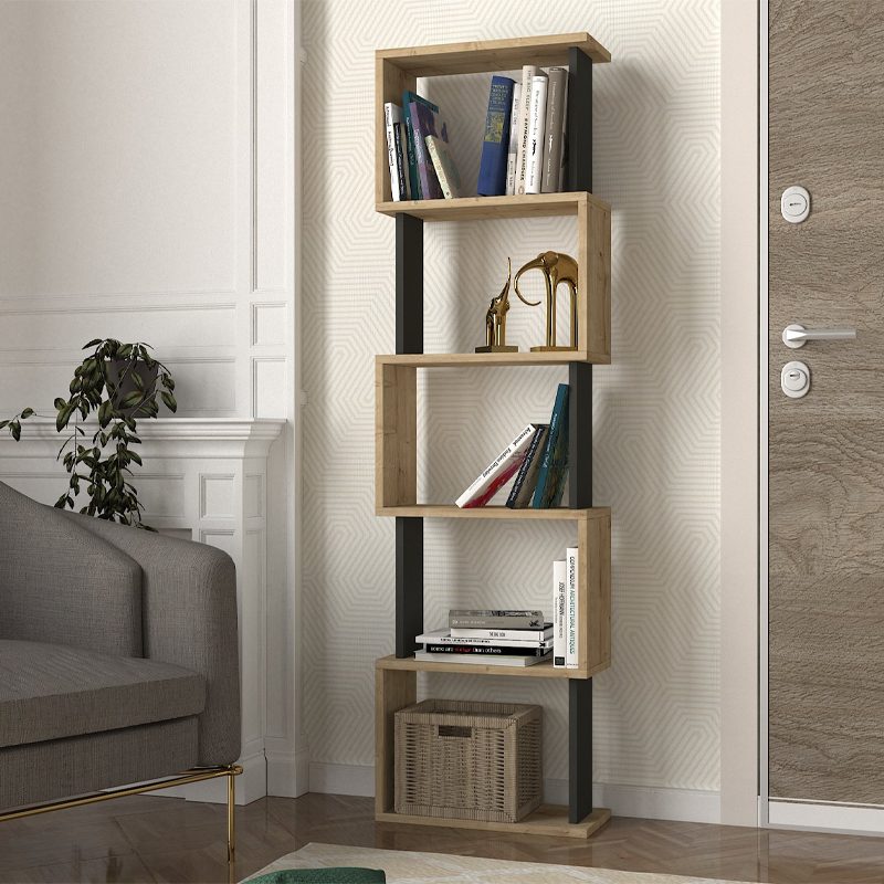 Βιβλιοθήκη Alvina Megapap χρώμα sapphire oak - ανθρακί 45x19,6x158,8εκ. Βιβλιοθήκη Alvina Megapap χρώμα sapphire oak - ανθρακί 45x19,6x158,8εκ.