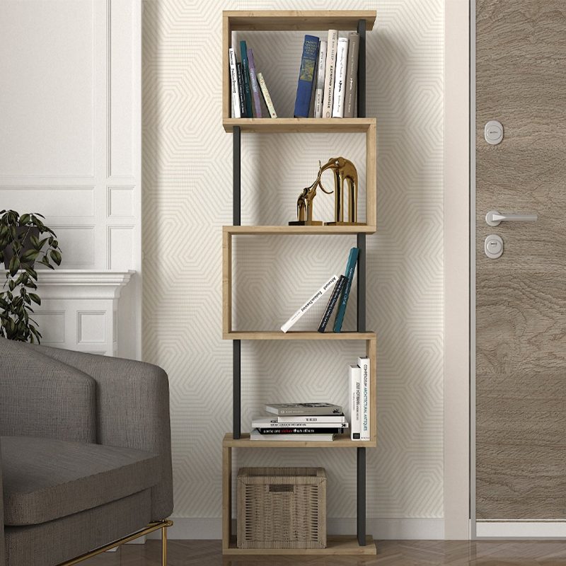 Βιβλιοθήκη Alvina Megapap χρώμα sapphire oak - ανθρακί 45x19,6x158,8εκ. Βιβλιοθήκη Alvina Megapap χρώμα sapphire oak - ανθρακί 45x19,6x158,8εκ.
