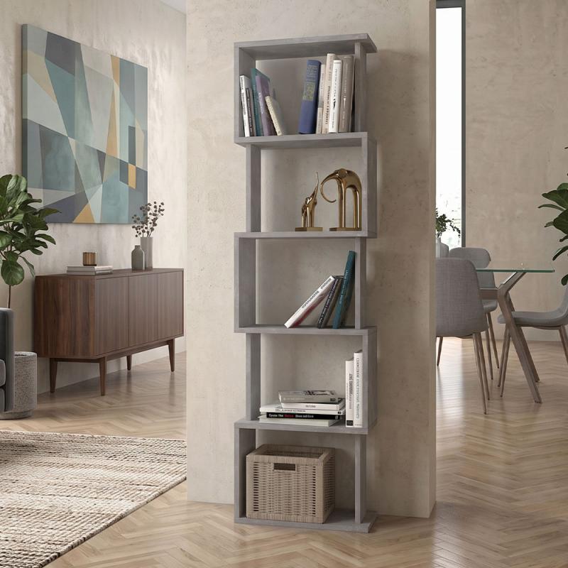 Βιβλιοθήκη Alvina Megapap χρώμα γκρι σκυροδέματος 45x19,6x158,8εκ. Βιβλιοθήκη Alvina Megapap χρώμα γκρι σκυροδέματος 45x19,6x158,8εκ.