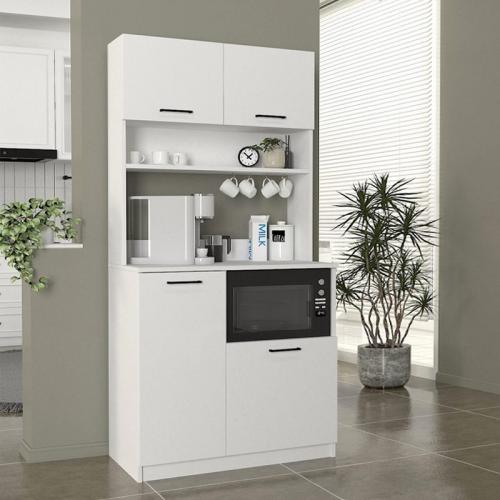 Έπιπλο κουζίνας Tuco 2 Megapap χρώμα λευκό 90x40x180εκ.