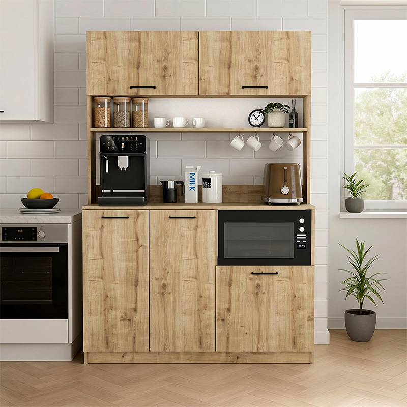Έπιπλο κουζίνας Tuco 3 Megapap χρώμα sapphire oak 123,8x40x180εκ. Έπιπλο κουζίνας Tuco 3 Megapap χρώμα sapphire oak 123,8x40x180εκ.