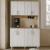 Έπιπλο κουζίνας Kalira 4 Megapap χρώμα λευκό - rota oak 120x40x196εκ.