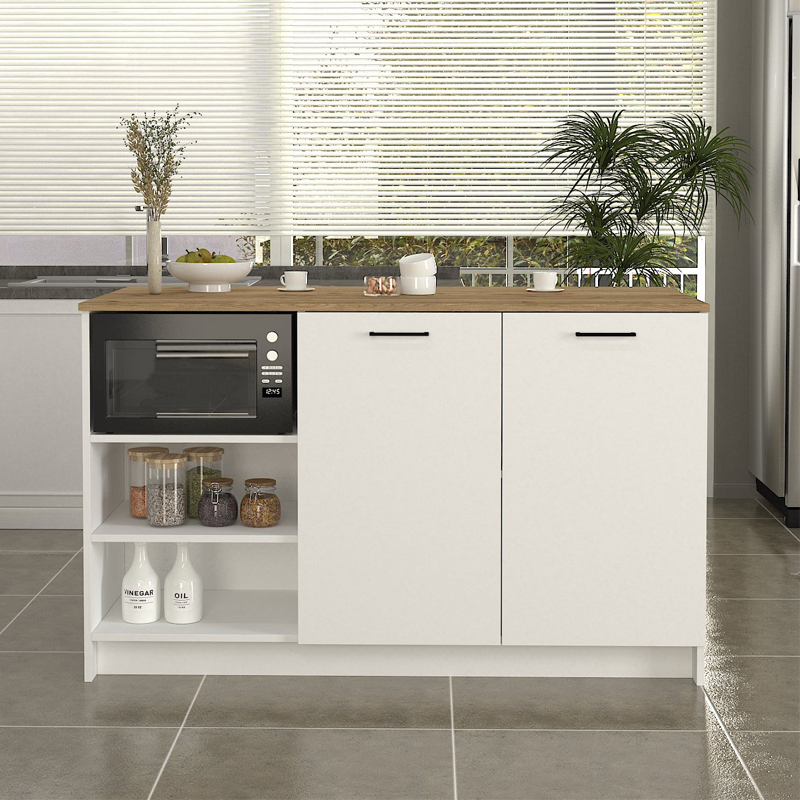Τραπέζι - Πάγκος κουζίνας Peres Megapap χρώμα λευκό - sepet oak 150x70x91,8εκ. Τραπέζι - Πάγκος κουζίνας Peres Megapap χρώμα λευκό - sepet oak 150x70x91,8εκ.