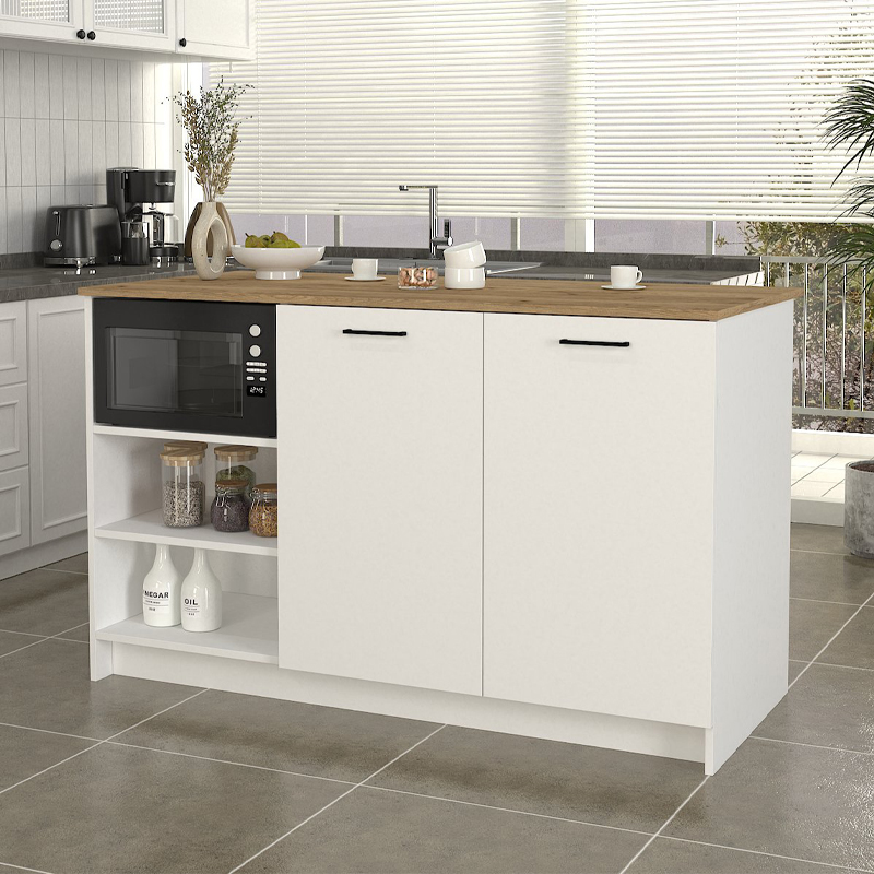 Τραπέζι - Πάγκος κουζίνας Peres Megapap χρώμα λευκό - sepet oak 150x70x91,8εκ. Τραπέζι - Πάγκος κουζίνας Peres Megapap χρώμα λευκό - sepet oak 150x70x91,8εκ.