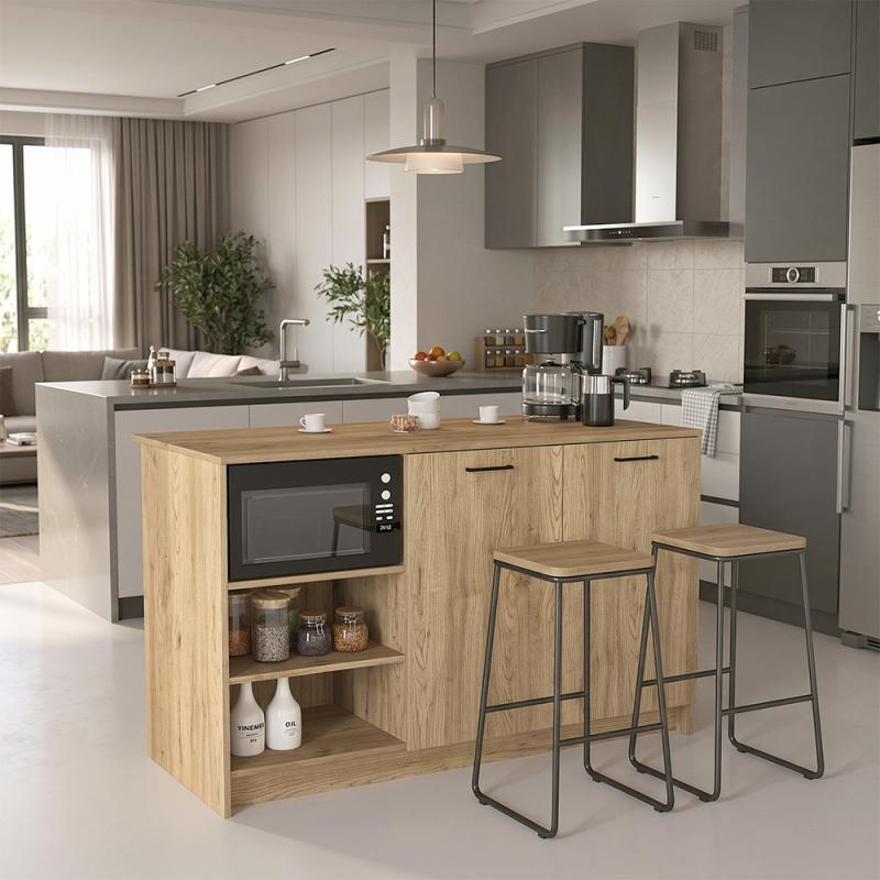 Τραπέζι - Πάγκος κουζίνας Peres Megapap χρώμα sepet oak 150x70x91,8εκ. Τραπέζι - Πάγκος κουζίνας Peres Megapap χρώμα sepet oak 150x70x91,8εκ.