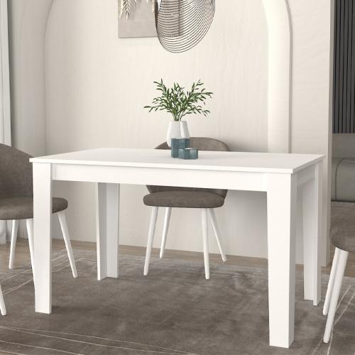 Τραπέζι Darlen Megapap χρώμα λευκό 125x72x74εκ.