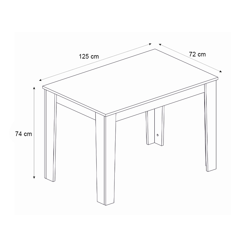 Τραπέζι Darlen Megapap χρώμα λευκό 125x72x74εκ. Τραπέζι Darlen Megapap χρώμα λευκό 125x72x74εκ.