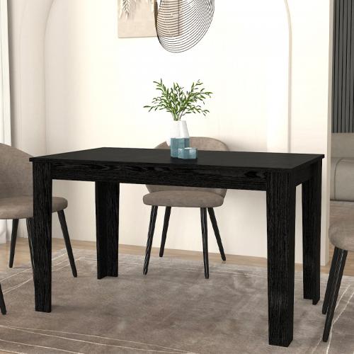 Τραπέζι Darlen Megapap χρώμα sencron black 125x72x74εκ.