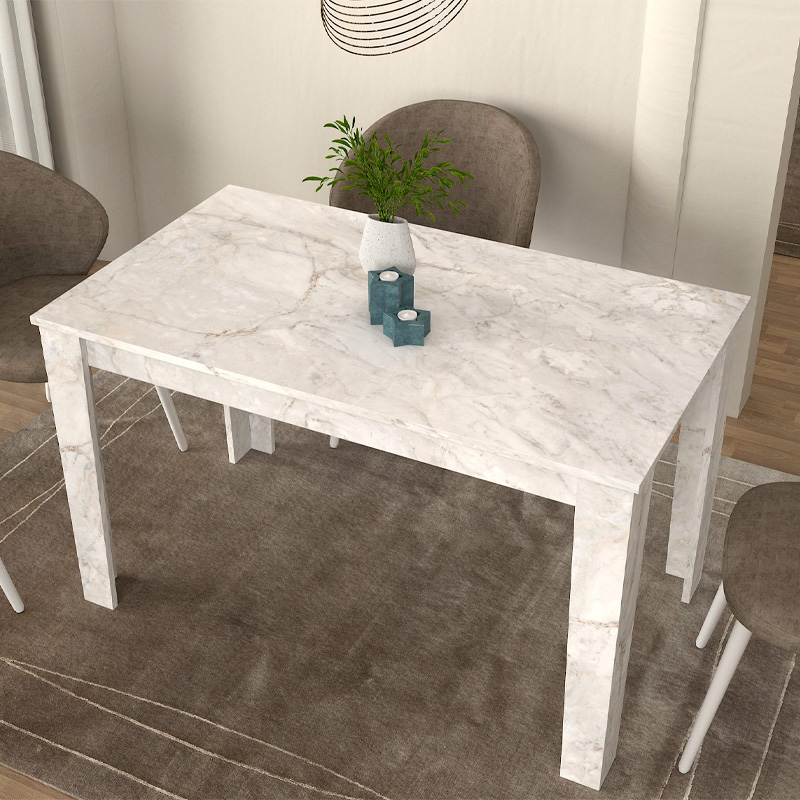 Τραπέζι Darlen Megapap χρώμα λευκό εφέ μαρμάρου 125x72x74εκ. Τραπέζι Darlen Megapap χρώμα λευκό εφέ μαρμάρου 125x72x74εκ.