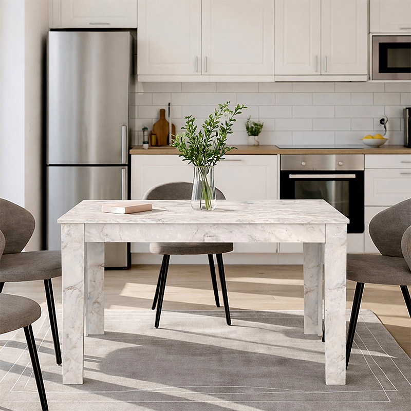 Τραπέζι Darlen Megapap χρώμα λευκό εφέ μαρμάρου 125x72x74εκ. Τραπέζι Darlen Megapap χρώμα λευκό εφέ μαρμάρου 125x72x74εκ.