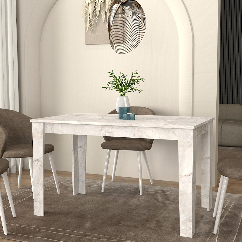 Τραπέζι Darlen Megapap χρώμα λευκό εφέ μαρμάρου 125x72x74εκ. Τραπέζι Darlen Megapap χρώμα λευκό εφέ μαρμάρου 125x72x74εκ.