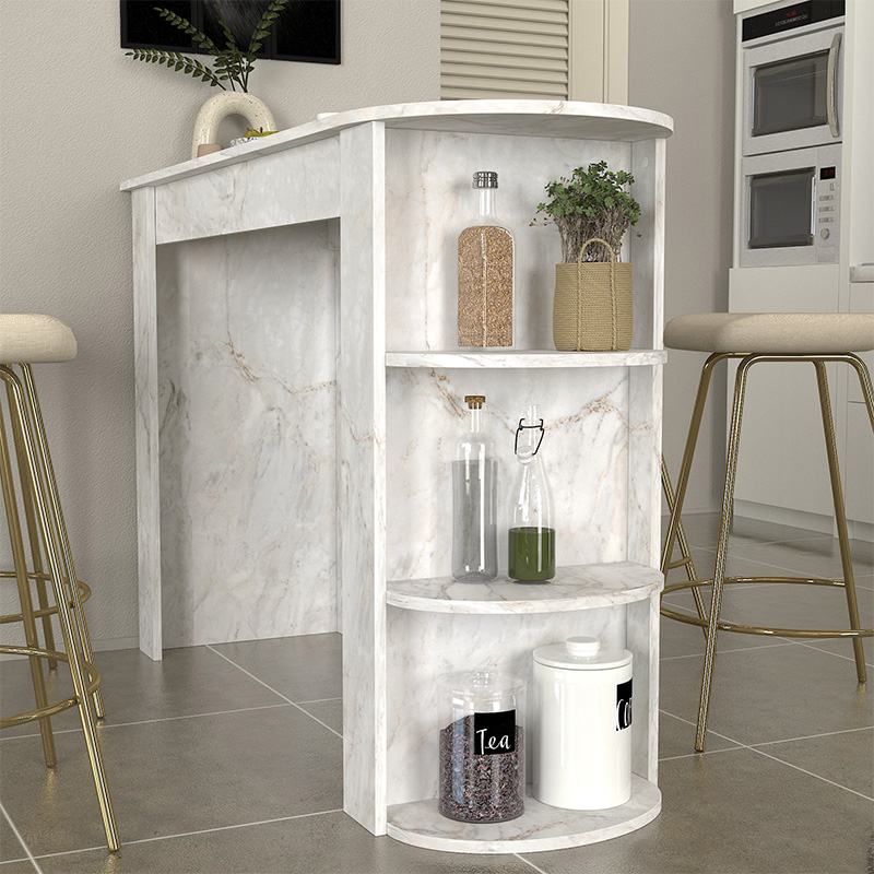 Τραπέζι μπαρ Vigne Megapap χρώμα λευκό εφέ μαρμάρου 150x51,6x101,8εκ. Τραπέζι μπαρ Vigne Megapap χρώμα λευκό εφέ μαρμάρου 150x51,6x101,8εκ.