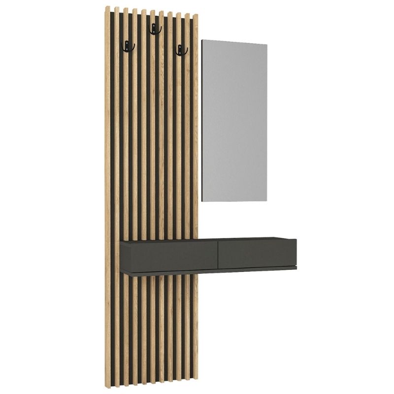 Έπιπλο εισόδου Elois Megapap χρώμα ανθρακί - sepet oak 96,6x26,8x195,5εκ. Έπιπλο εισόδου Elois Megapap χρώμα ανθρακί - sepet oak 96,6x26,8x195,5εκ.