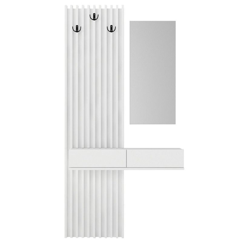 Έπιπλο εισόδου Elois Megapap χρώμα λευκό 96,6x26,8x195,5εκ. Έπιπλο εισόδου Elois Megapap χρώμα λευκό 96,6x26,8x195,5εκ.