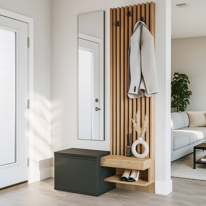 Έπιπλο εισόδου Dumont Megapap χρώμα ανθρακί - sepet oak 104,8x35x198εκ. Έπιπλο εισόδου Dumont Megapap χρώμα ανθρακί - sepet oak 104,8x35x198εκ.