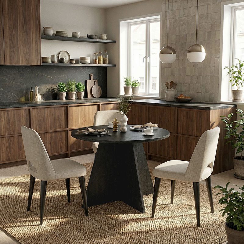 Τραπέζι Tailor Megapap χρώμα sencron black Ø100x75,7εκ. Τραπέζι Tailor Megapap χρώμα sencron black Ø100x75,7εκ.
