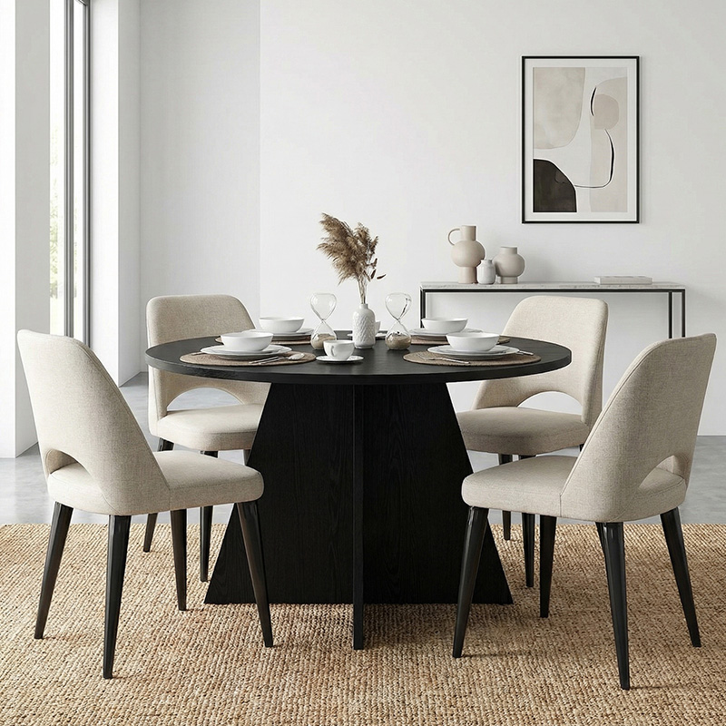 Τραπέζι Tailor Megapap χρώμα sencron black Ø120x75,7εκ. Τραπέζι Tailor Megapap χρώμα sencron black Ø120x75,7εκ.